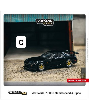 (預訂 Pre-order) Tarmac Works 1/64 T64G-012-BK - Mazda RX-7 FD3S Mazdaspeed A-Spec Brilliant Black (Diecast car model)