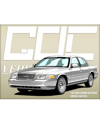 (預訂 Pre-order) GOC 1:64 Crown Victoria (Diecast car model) Metallic Silver 金屬銀 (米色內裝) 限量800台