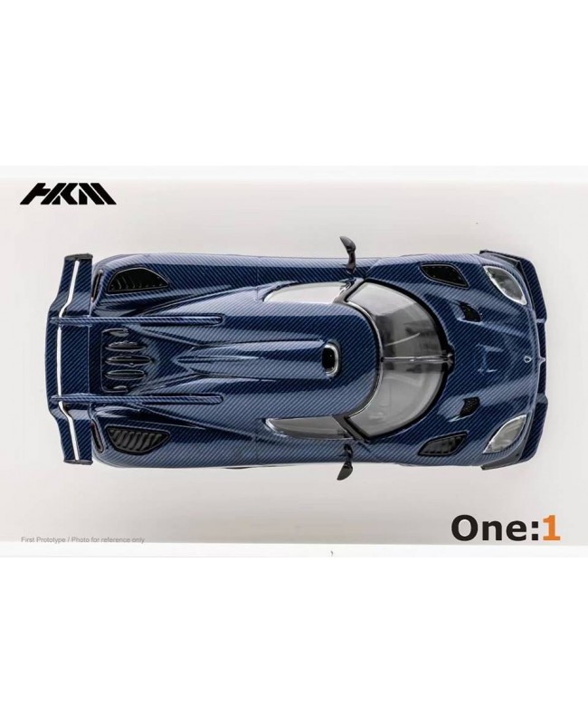 (預訂 Pre-order) HKM 1/64 Koenigsegg Agera One:1 (Diecast car model) 全碳纖 限量699台 Blue 藍色