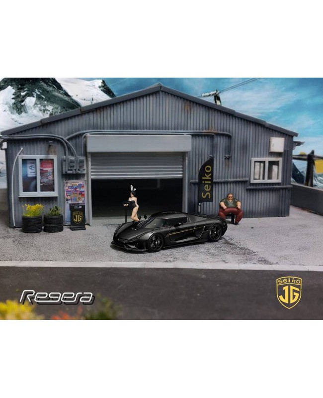 (預訂 Pre-order) Seiko JG 1:64 Regera 低尾翼版 (Diecast car model) 限量999台 Metallic Black 金屬黑