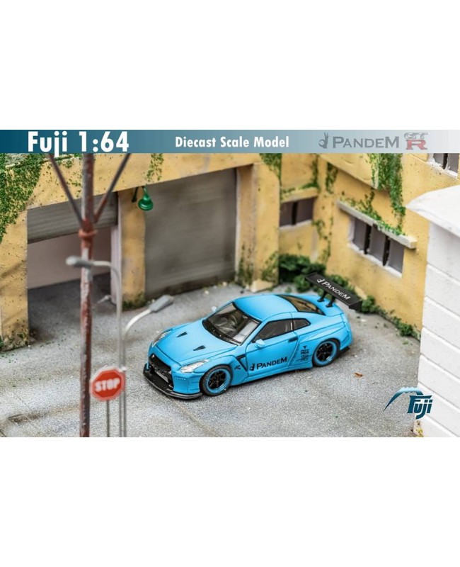 (預訂 Pre-order) Fuji 1:64 Pandem GT-R R35 Rocket Bunny (Diecast car model) Light Tron Dirty 暗紋舊化版 限量599台 Baby Blue 嬰兒藍