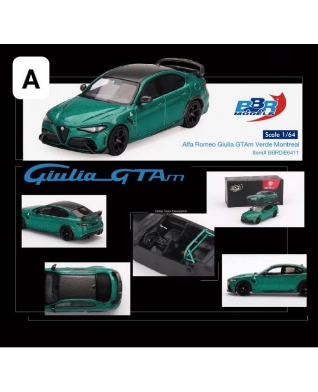 (預訂 Pre-order) BBR 1/64 Alfa Romeo Giulia GTAm  Verde Montreal BBRDIE6411 (Diecast car model)