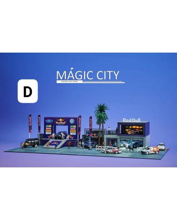 (預訂 Pre-order) Magic City Model 1/64 Garage Scene 110071-Red Bull Rally