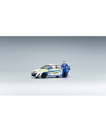 (預訂 Pre-order) POP RACE 1/64 GR VIOS MALAYSIA SEASON 4 TENGKU DJAN 61# 白藍色 (連人偶) (Diecast car model)