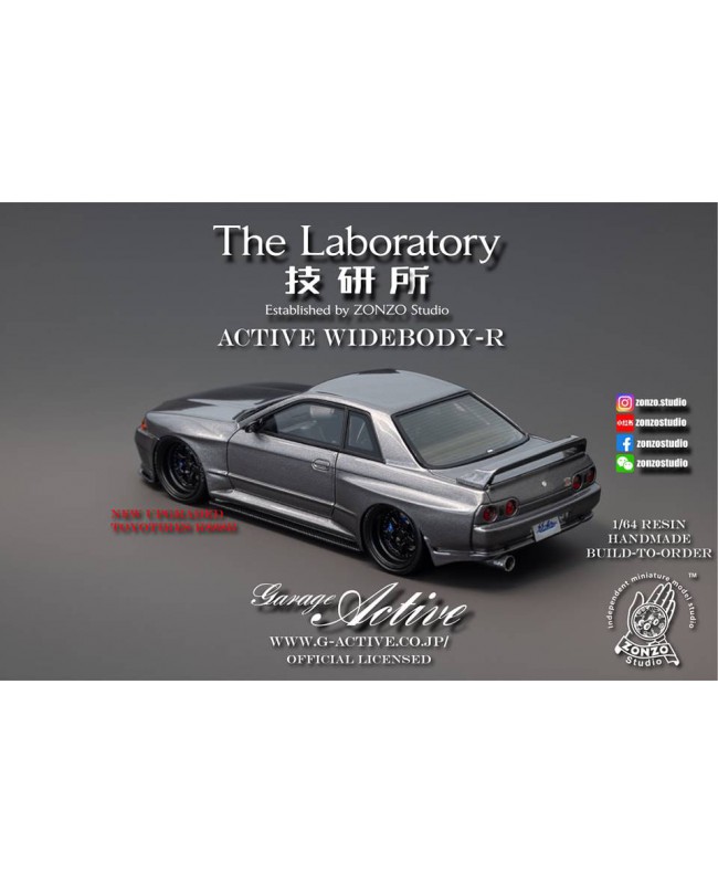 (預訂 Pre-order) The Laboratory 1/64  Active-Widebody R32 (Resin car model) 限量499台 Grey (碳纖維前脣、側裙)