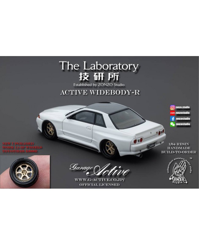 (預訂 Pre-order) The Laboratory 1/64  Active-Widebody R32 (Resin car model) 限量499台 Pearl White (碳纖維車頂、前脣、側裙)