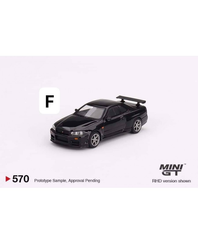 (預訂 Pre-order) MINI GT 1/64 MGT00570-R Nissan Skyline GT-R (R34) V-Spec Black Pearl RHD (Diecast car model)