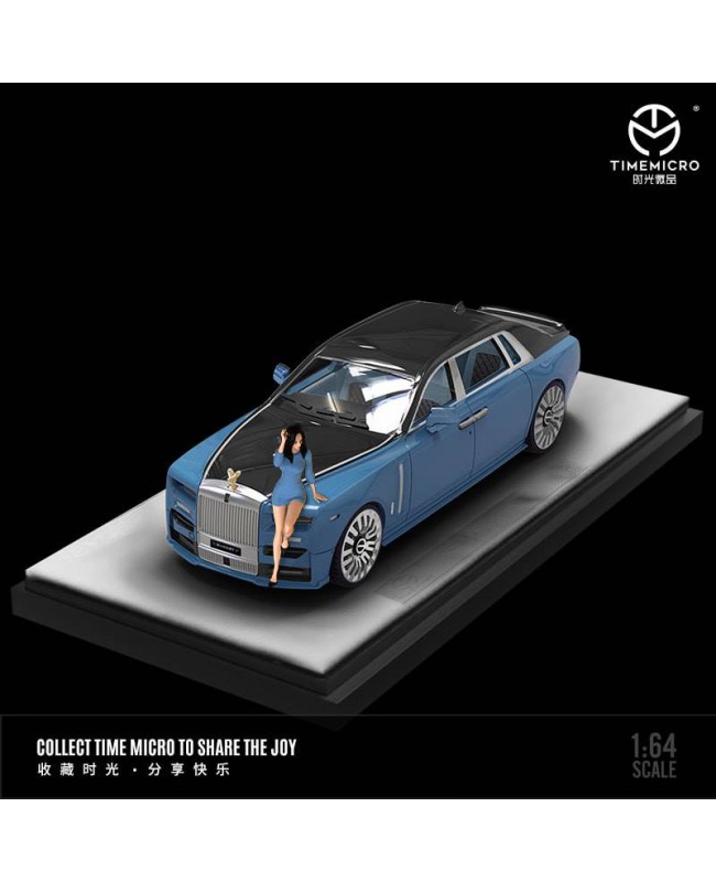 (預訂 Pre-order) TimeMicro 1/64 Rolls-Royce Phantom Series VIII (Diecast car model) 藍黑色 人偶版 (限量999台)