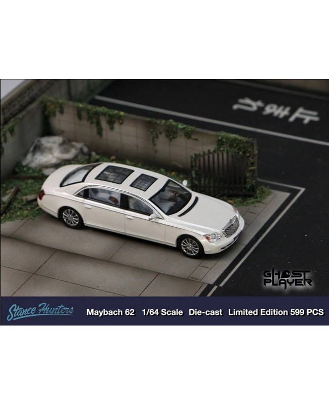 (預訂 Pre-order) 【Stance Hunters x Ghost Player】 1/64  Maybach 62 Pearl White (Diecast car model) 限量599台