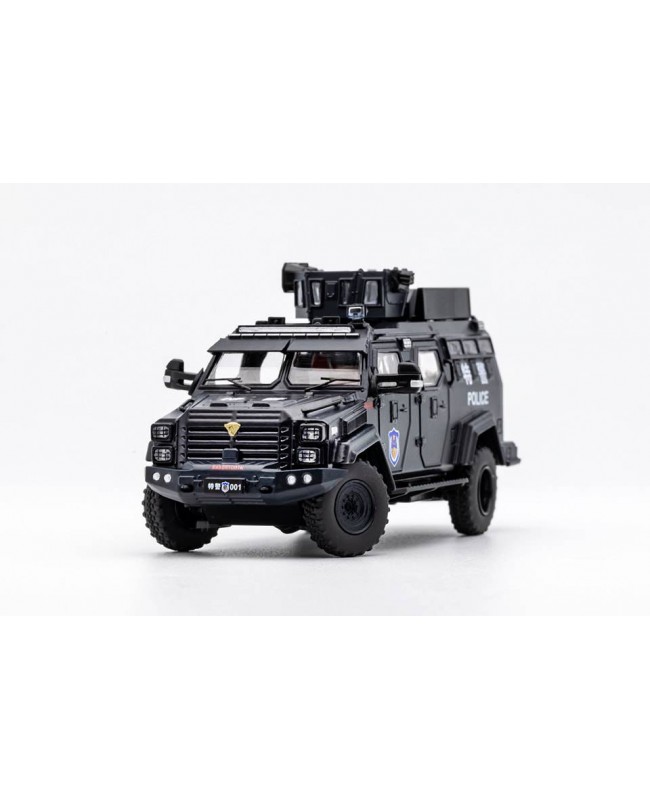 (預訂 Pre-order) GCD 1/64 Sword Toothed Tiger Armored Anti riot Vehicle POLICE #001 LHD black (Diecast car model)