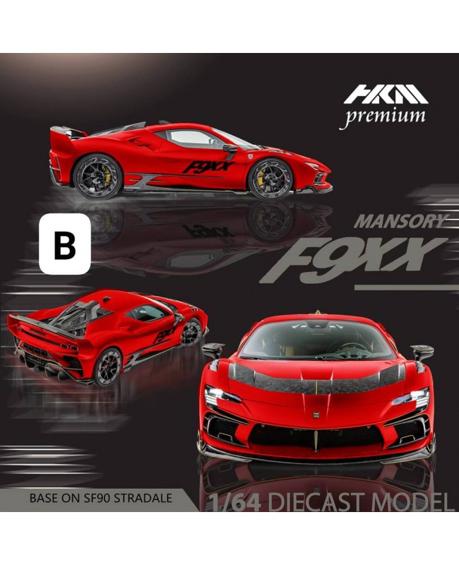 (預訂 Pre-order) HKM Premium 1:64 Mansory SF90 F9XX Stradale / Spider (Diecast car model) 紅色硬頂