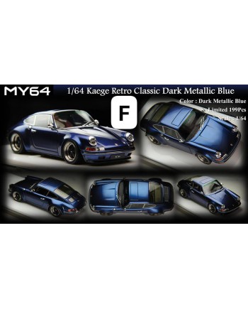 (預訂 Pre-order) MY64 1/64 Kaege Retro Classic 911 (Resin car model) 限量199台 Dark Metallic Blue