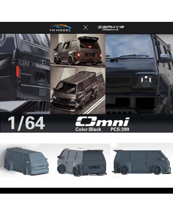 (預訂 Pre-order) YM model x ZEPHYR 1/64 Suzuki carry Omni black (Resin car model)
