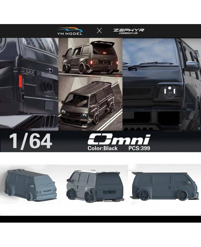 (預訂 Pre-order) YM model x ZEPHYR 1/64 Suzuki carry Omni black (Resin car model)