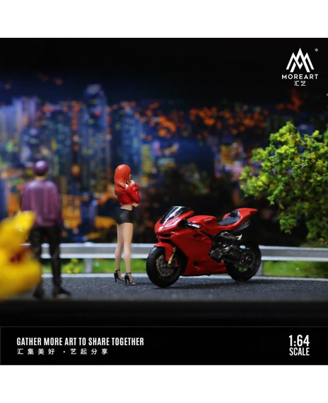 (預訂 Pre-order) MoreArt 1:64 ORANGE HAIRED MOTORCYCLE GIRL
