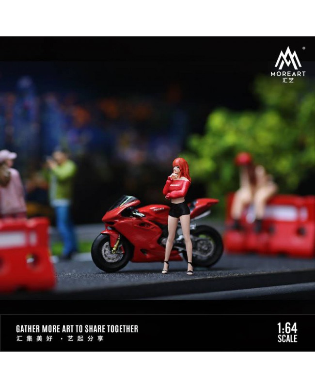 (預訂 Pre-order) MoreArt 1:64 ORANGE HAIRED MOTORCYCLE GIRL