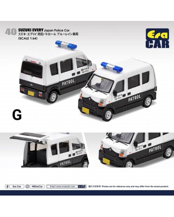 (預訂 Pre-order) ERA CAR 1/64 SU22EVE4001 40 SUZUKI EVERY Japan Police Car スズキ・エブリイ 防犯パトロール ブルーレイン車両 (Diecast car model)