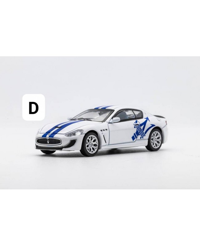 (預訂 Pre-order) DCT 1/64 Maserati GT LHD (Diecast car model) White with blue-LHD-LL-008-21
