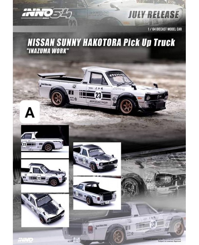 (預訂 Pre-order) Inno64 IN64-HKT-23R 1/64 NISSAN SUNNY HAKOTORA Pick Up Truck 