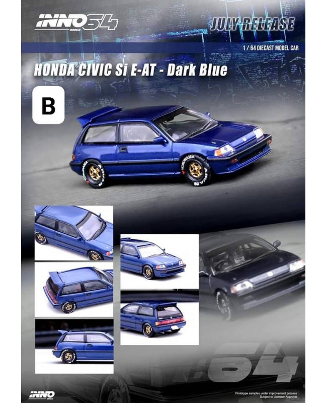 (預訂 Pre-order) Inno64 IN64-EAT-DB 1/64 HONDA CIVIC Si E-AT Dark Blue (Diecast car model)
