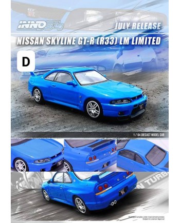 (預訂 Pre-order) Inno64 IN64-R33-LMLTD 1/64 NISSAN SKYLINE GT-R (R33) LM LIMITED (Diecast car model)