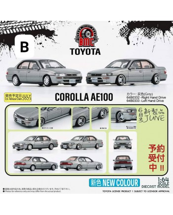 (預訂 Pre-order) BM Creation Model 1/64 BM64B0332 Toyota Corolla 1996 AE100 -Grey (RHD) (Diecast car model)