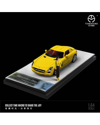 (預訂 Pre-order) TimeMicro 1:64 Mercedes-Benz SLS (Diecast car model) 黃色 人偶版 (限量999台)