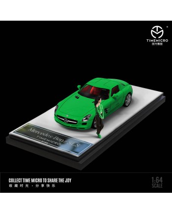 (預訂 Pre-order) TimeMicro 1:64 Mercedes-Benz SLS (Diecast car model) 綠色 人偶版 (限量999台)
