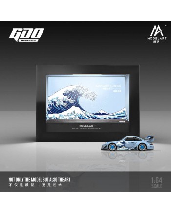 (預訂 Pre-order) TimeMicro X GDO 1:64 RWB993 神奈川衝浪裏 (Diecast car model) 桌面立體相框燈光版 (連車模)