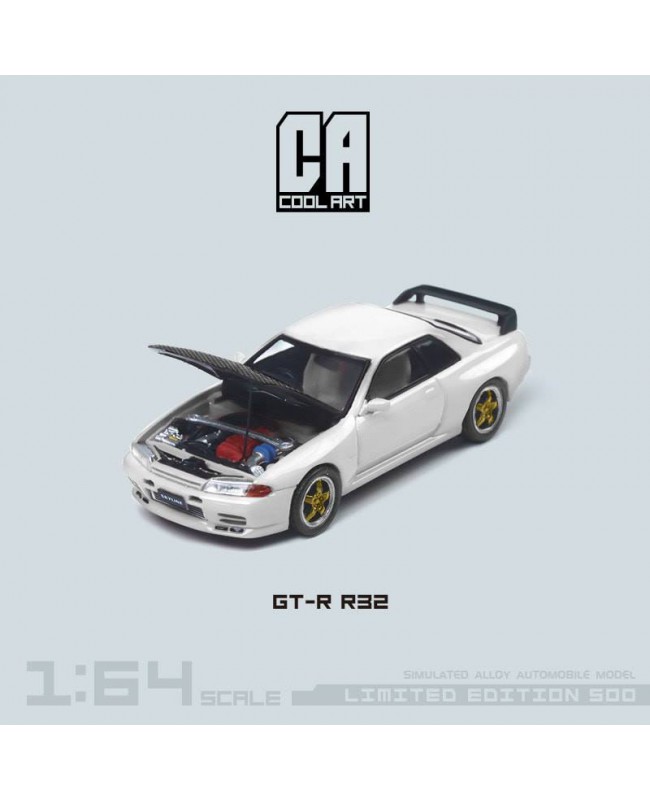 (預訂 Pre-order) Cool ART 1:64 Nissan GT-R R32 (Diecast car model) 限量500台 白色碳蓋金輪普通版