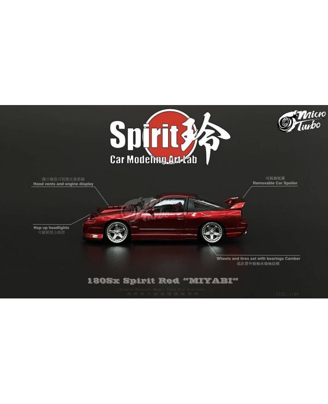 (預訂 Pre-order) Micro Turbo 1/64 180SX Spirit Transparent red (Diecast car model) 限量1499台