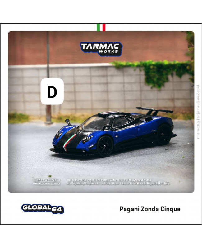 (預訂 Pre-order) Tarmac Works T64G-TL021-BL 1/64 Pagani Zonda Cinque Blu Francia (Diecast car model)