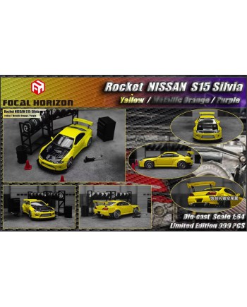(預訂 Pre-order) Focal Horizon FH 1/64 Silvia S15 GT Wing Pandem Rocket Bunny (Diecast car model) 限量999台 Yellow