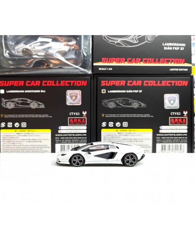 (預訂 Pre-order) HH TOYS 1/64 SUPER CAR COLLECTION LAMBORGHINI Countach LPI 800-4 (Diecast car model) HS003-01B 白色黑輪
