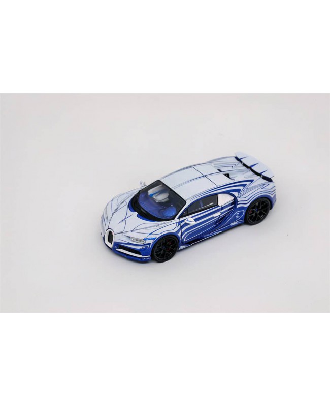 (預訂 Pre-order) LJM 1:64 Bugatti Chiron (Resin car model) 寶藍色 (限量399台) (出貨時內飾錶板會改爲黑色)
