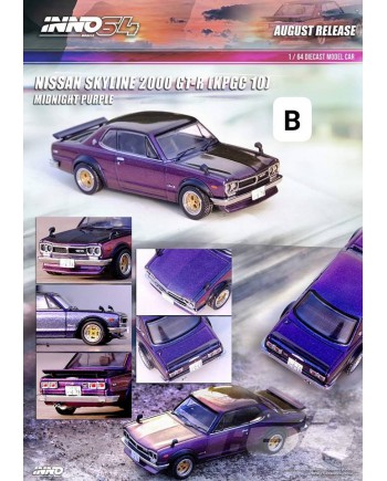 (預訂 Pre-order) Inno64 1/64 IN64-KPGC10-MPII NISSAN SKYLINE 2000 GT-R (KPGC10) Midnight Purple II (Diecast car model)