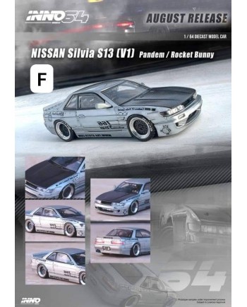(預訂 Pre-order) Inno64 1/64 IN64-S13V1-SIL NISSAN SILVIA (S13) V1 PANDEM ROCKET BUNNY Silver (Diecast car model)