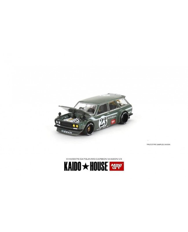 (預訂 Pre-order) KaidoHouse x MINI GT KHMG076 Datsun KAIDO 510 Wagon CARBON FIBER V3 (Diecast car model)