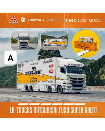 (預訂 Pre-order) GCD 1/64 LBWK And Lancer Mitsubishi LB-TRUCKS FUso Super Great (Diecast car model) SPHERE Light #23