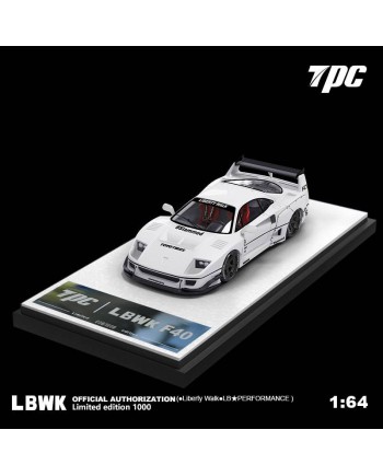 (預訂 Pre-order) TPC 1/64 LBWK F40 white  (Diecast car model) 普通版 (白色底座) 限量1000