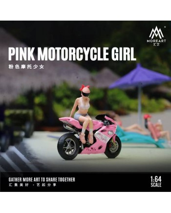 (預訂 Pre-order) MoreArt 1:64 Pink motorcycle Girl