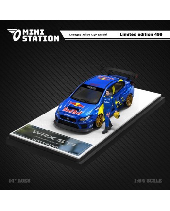 (預訂 Pre-order) Mini Station 1:64 WRX STi  Red Bull rally car livery (Diecast car model) 限量499台 人偶版