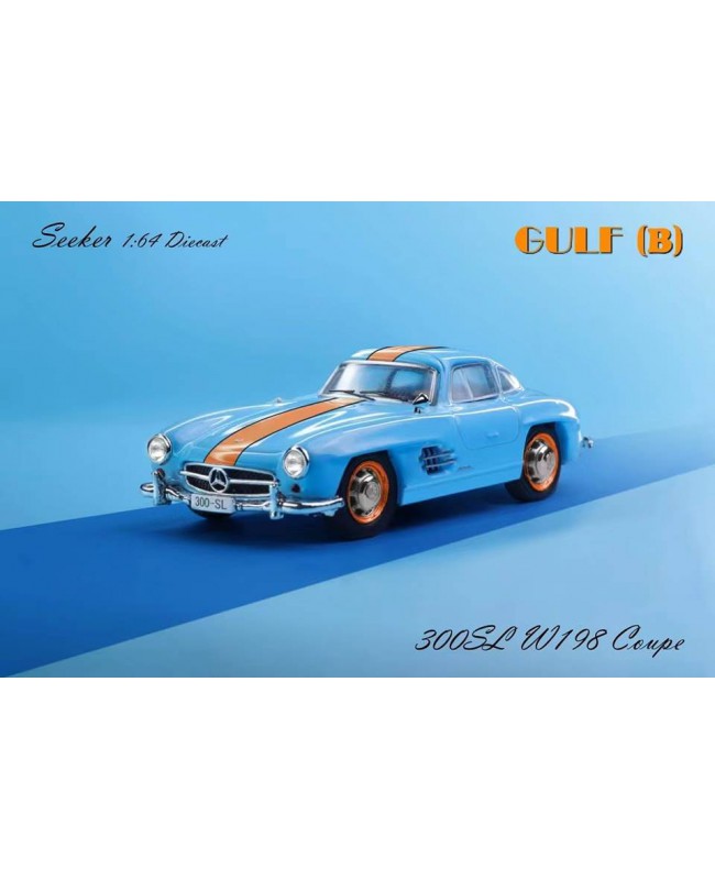 (預訂 Pre-order) Seeker 1:64 SL W198 300SL Coupe (Diecast car model) 藍底橙間