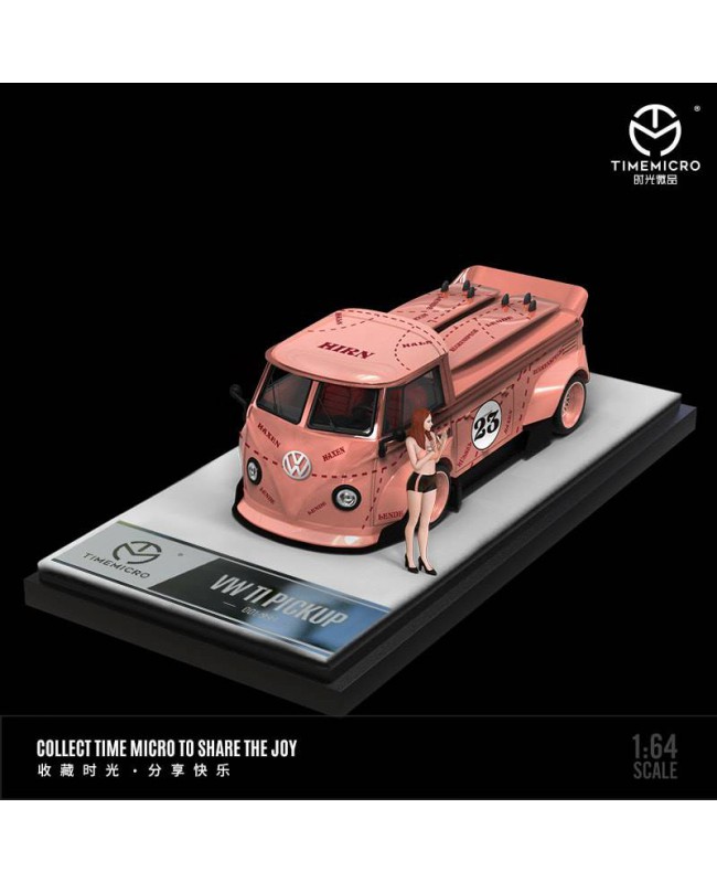 (預訂 Pre-order) TimeMicro 1/64 VW T1 PICKUP (Diecast car model) Pink pig 人偶版 (限量999台)
