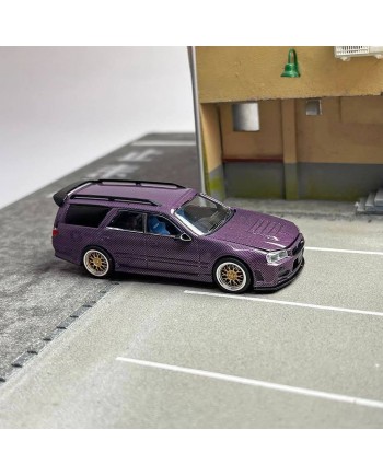 (預訂 Pre-order) ZOOM 1:64 R34 wagon  Open cover full carbon (Diecast car model) 紫色碳纖維 (限量299臺)