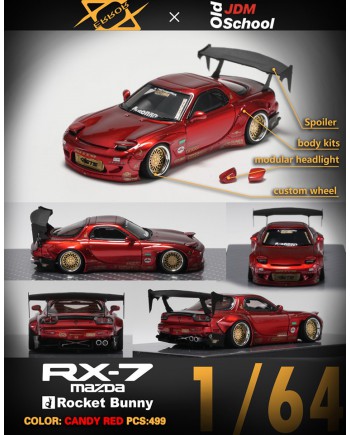 (預訂 Pre-order) 404 Error X Old shool Jdm Rocket  Bunny  RX7FD Metallic Red (Resin car model) 限量499台
