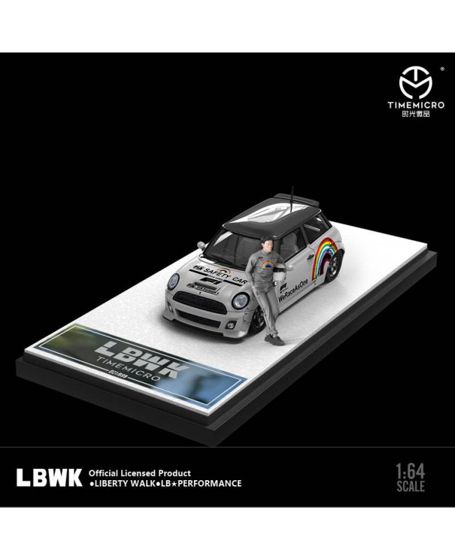 (預訂 Pre-order) TimeMicro1:64 LBWK BMW MINI COOPER Safety car (Diecast car model) 彩虹安全車 人偶版 (限量999台)