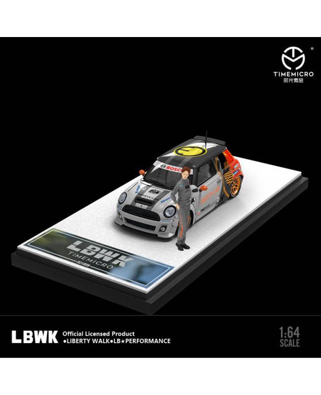 (預訂 Pre-order) TimeMicro1:64 LBWK BMW MINI COOPER Safety car (Diecast car model) 橙色拼色安全車 人偶版 (限量999台)