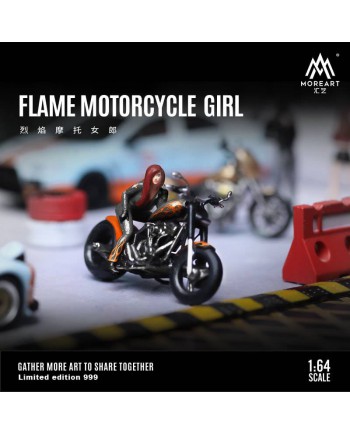 (預訂 Pre-order) MoreArt1:64 FLAME MOTORCYCLE GIRL SET