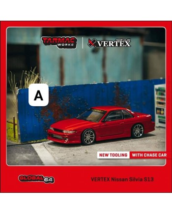 (預訂 Pre-order) Tarmac Works 1/64 T64G-025-RE VERTEX Nissan Silvia S13 Red Metallic (Diecast car model)